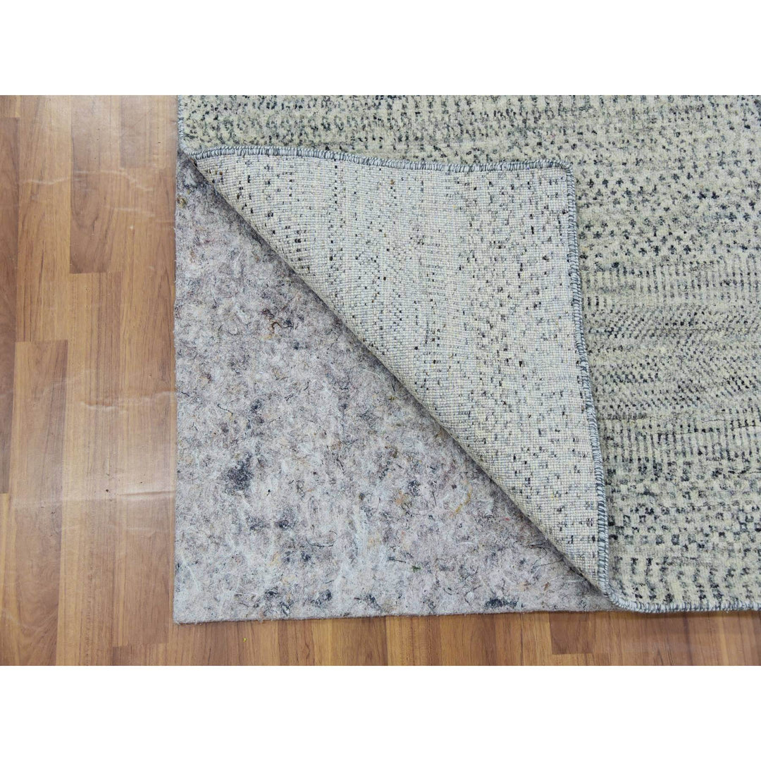 3'0" x 5'6" New Hand Knotted Grey Wool Rectangle Oriental Rug - MOA10279747