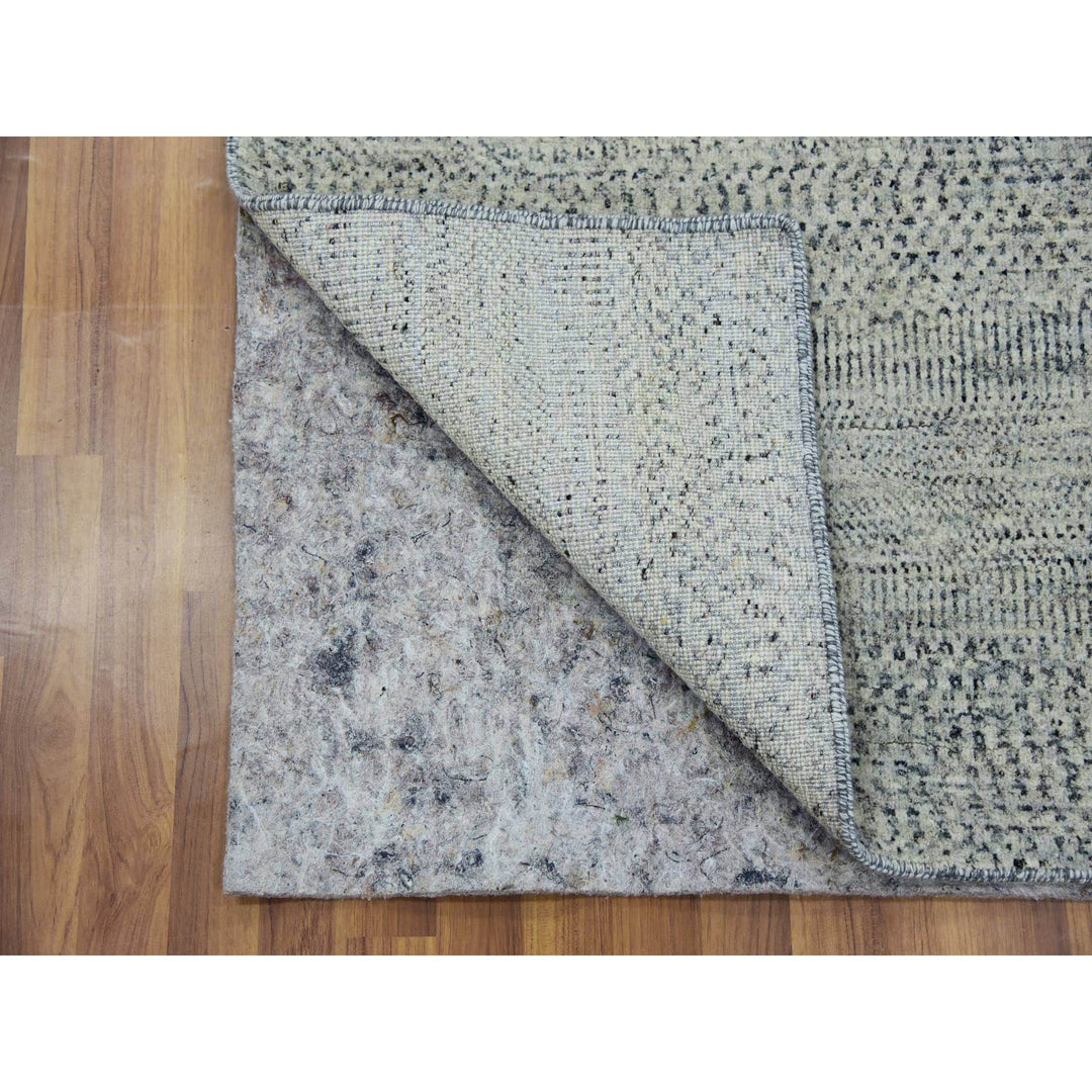 3'0" x 5'6" New Hand Knotted Grey Wool Rectangle Oriental Rug - MOA10279748