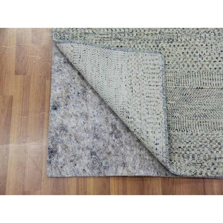 3'1" x 5'7" New Hand Knotted Grey Wool Rectangle Oriental Rug - MOA10279750