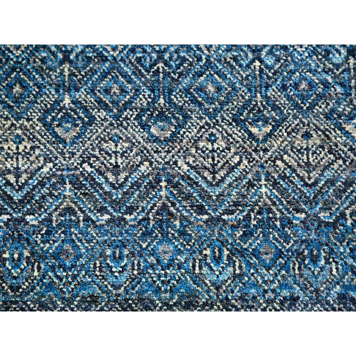 8'0" x 8'0" New Hand Knotted Blue Cotton Round Oriental Rug - MOA10279765