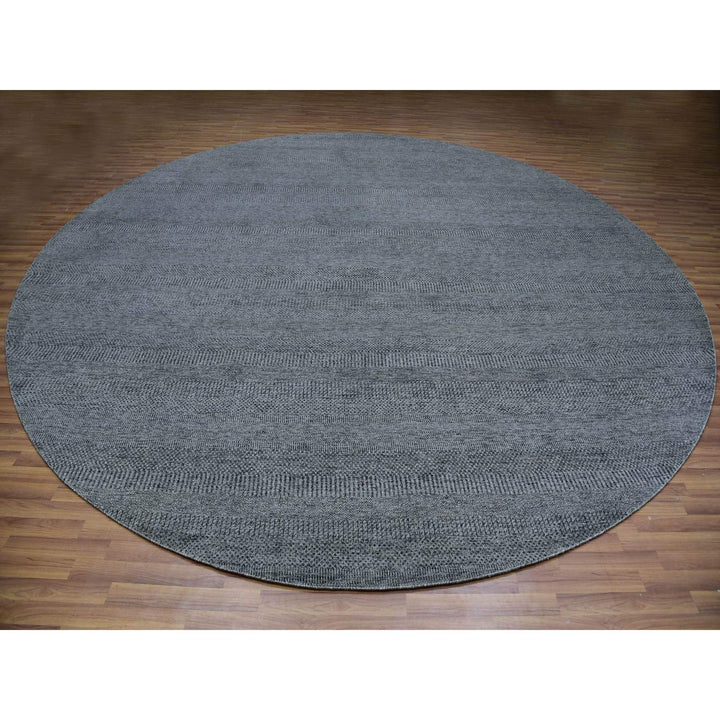 13'8" x 13'8" New Hand Knotted Grey Wool Square Oriental Rug - MOA10279767