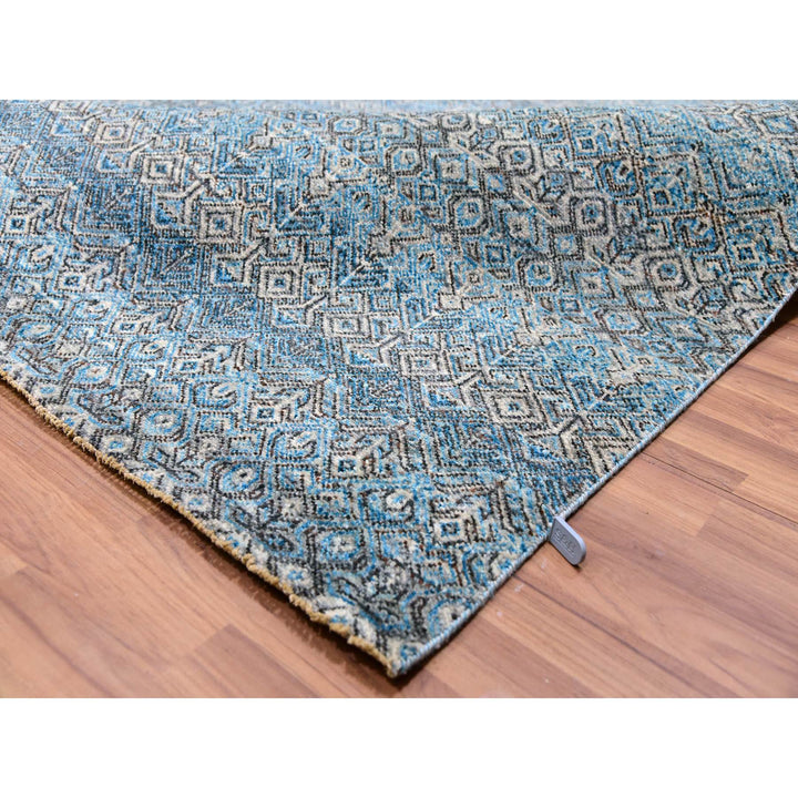 12'0" x 12'0" New Hand Knotted Blue Wool Square Oriental Rug - MOA10279770