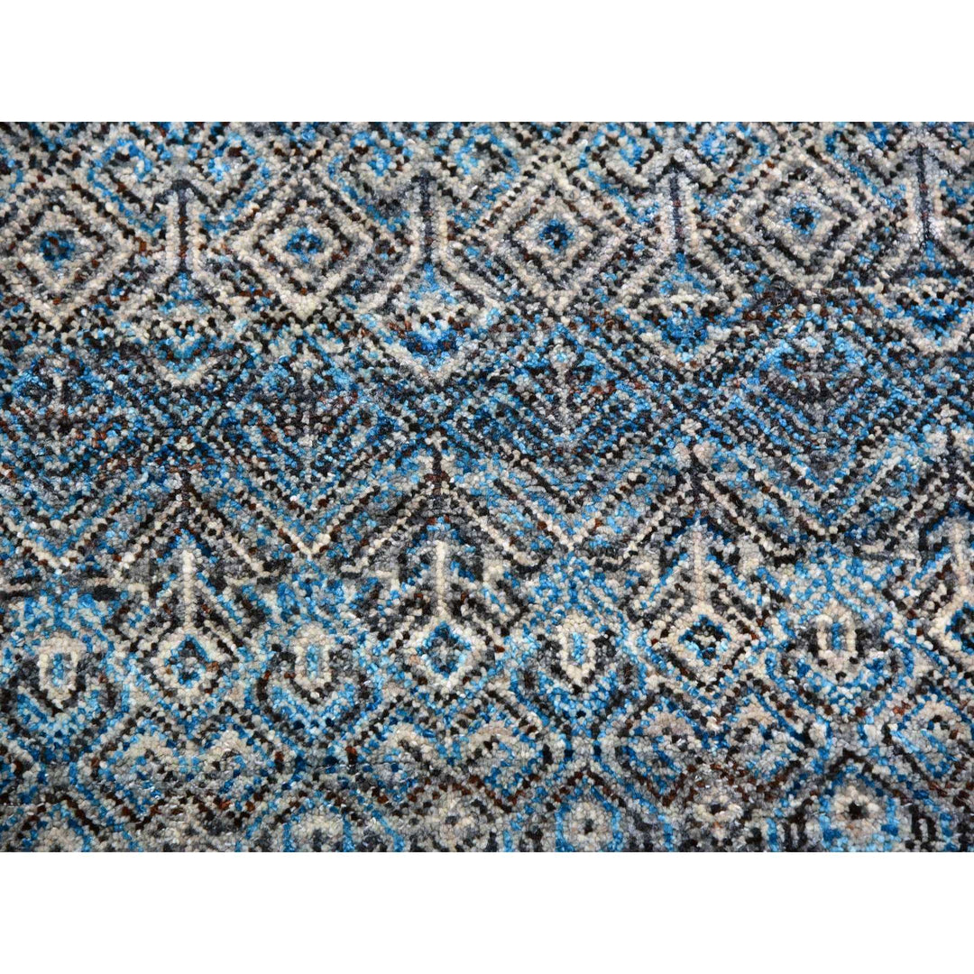 12'0" x 12'0" New Hand Knotted Blue Wool Square Oriental Rug - MOA10279770