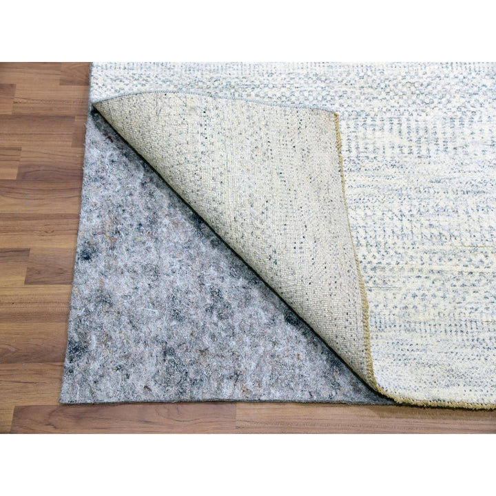 8'0" x 10'1" New Hand Knotted Grey Wool Rectangle Oriental Rug - MOA10279783