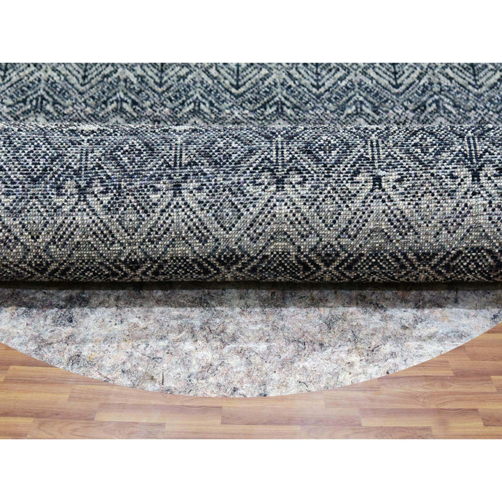 7'11" x 8'0" New Hand Knotted Grey Cotton Round Oriental Rug - MOA10279786