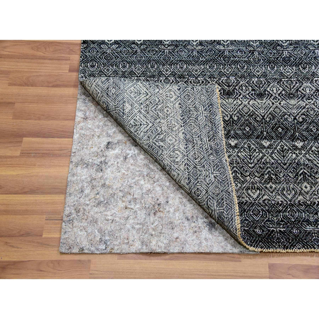 8'0" x 10'1" New Hand Knotted Grey Wool Rectangle Oriental Rug - MOA10279787