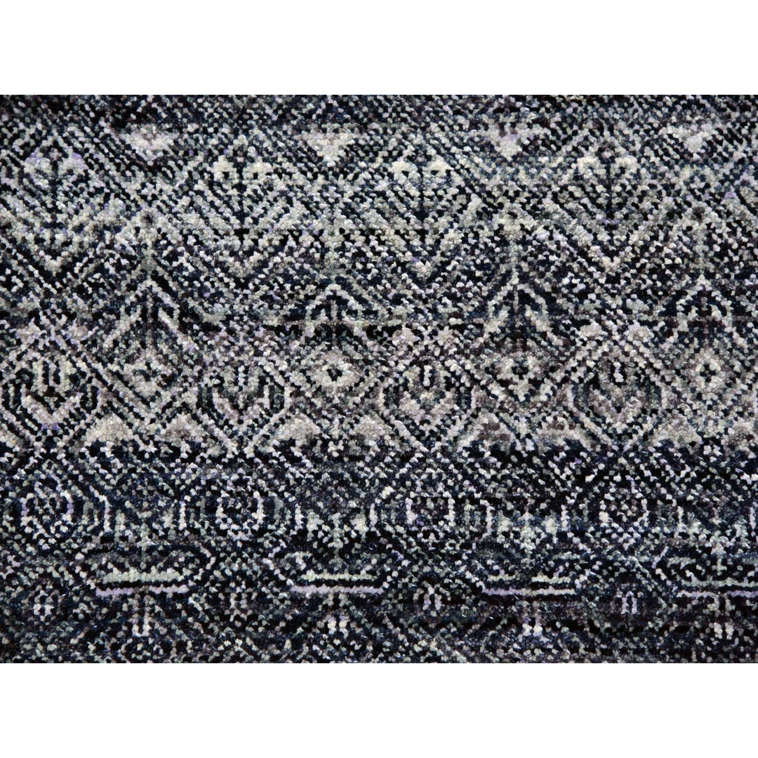 8'0" x 10'1" New Hand Knotted Grey Wool Rectangle Oriental Rug - MOA10279787