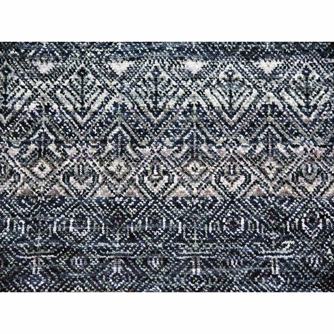 8'0" x 9'11" New Hand Knotted Grey Wool Rectangle Oriental Rug - MOA10279788