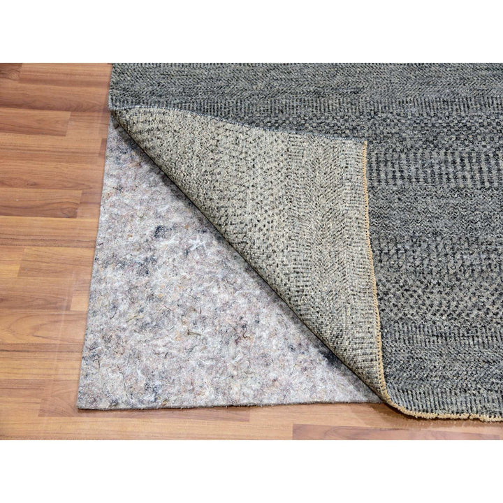 6'1" x 6'6" New Hand Knotted Grey Wool Square Oriental Rug - MOA10279799