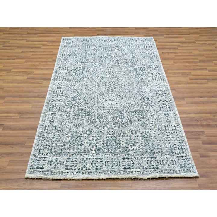 4'1" x 6'2" New Hand Knotted Ivory Cotton Rectangle Oriental Rug - MOA10279806