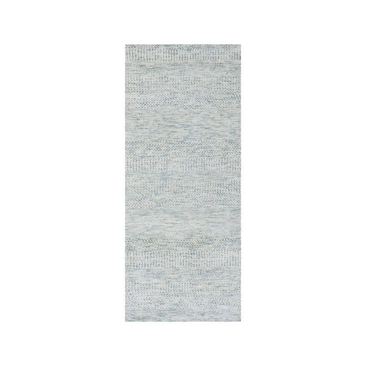 2'6" x 6'0" New Hand Knotted Grey Wool Runner Oriental Rug - MOA10279825