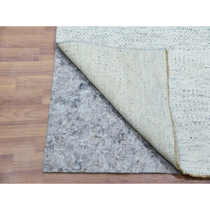 2'5" x 21'9" New Hand Knotted Grey Wool Runner Oriental Rug - MOA10279832