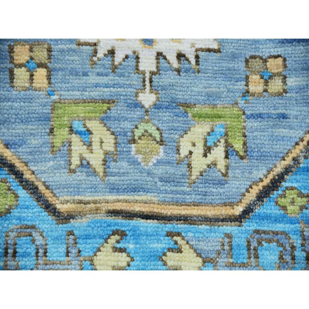 10'2" x 14'3" New Hand Knotted Blue Wool Rectangle Oriental Rug - MOA10279847