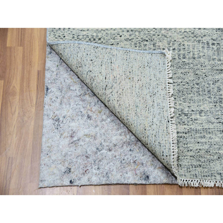 8'0" x 10'2" New Hand Knotted Grey Wool Rectangle Oriental Rug - MOA10279863