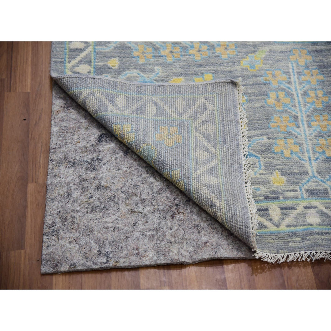 14'3" x 19'9" New Hand Knotted Grey Wool Rectangle Oriental Rug - MOA10279895