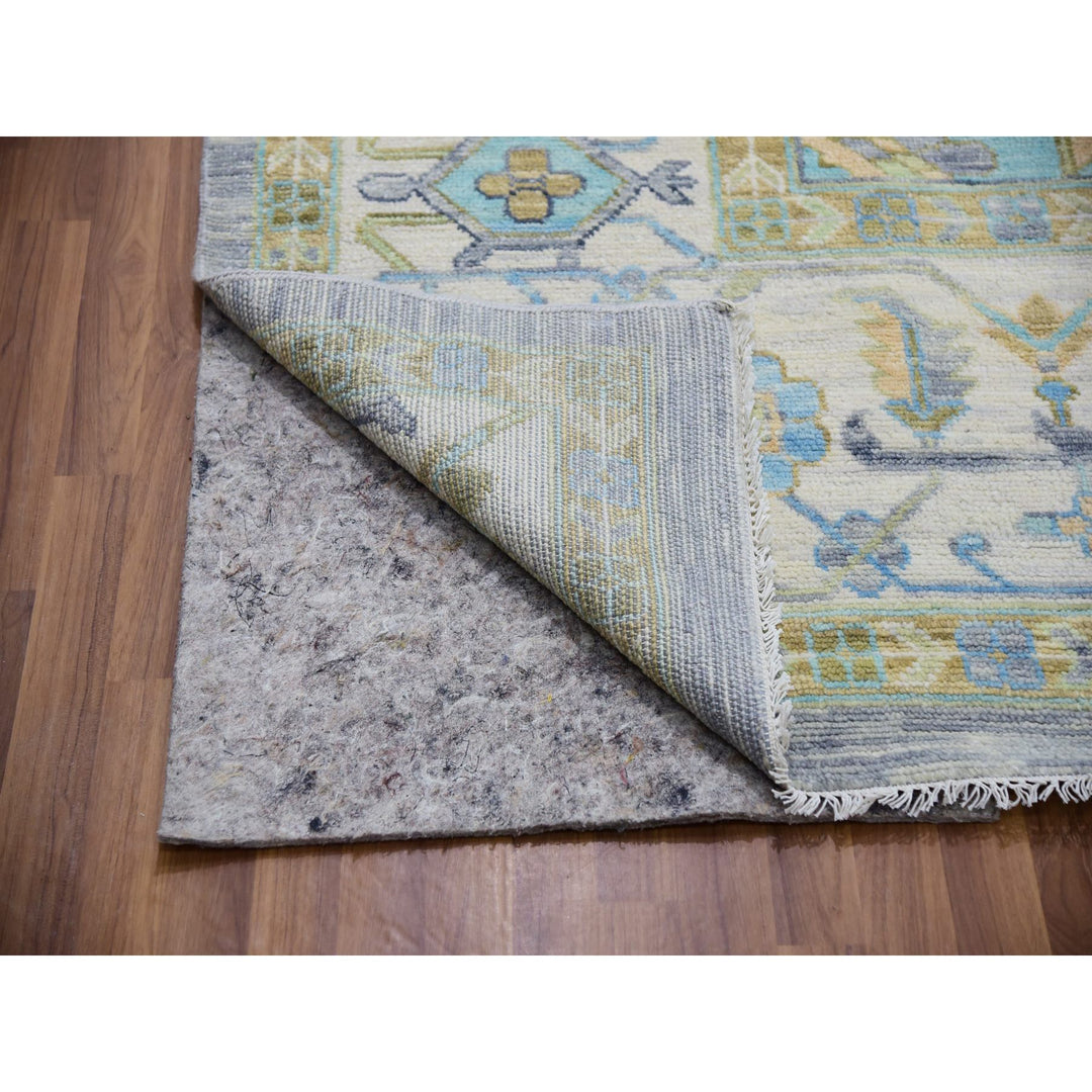 12'2" x 15'4" New Hand Knotted Grey Wool Rectangle Oriental Rug - MOA10279896