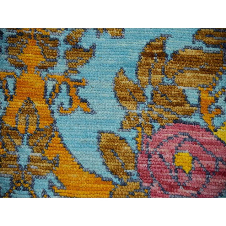 12'2" x 14'9" New Hand Knotted Blue Wool Rectangle Oriental Rug - MOA10279911