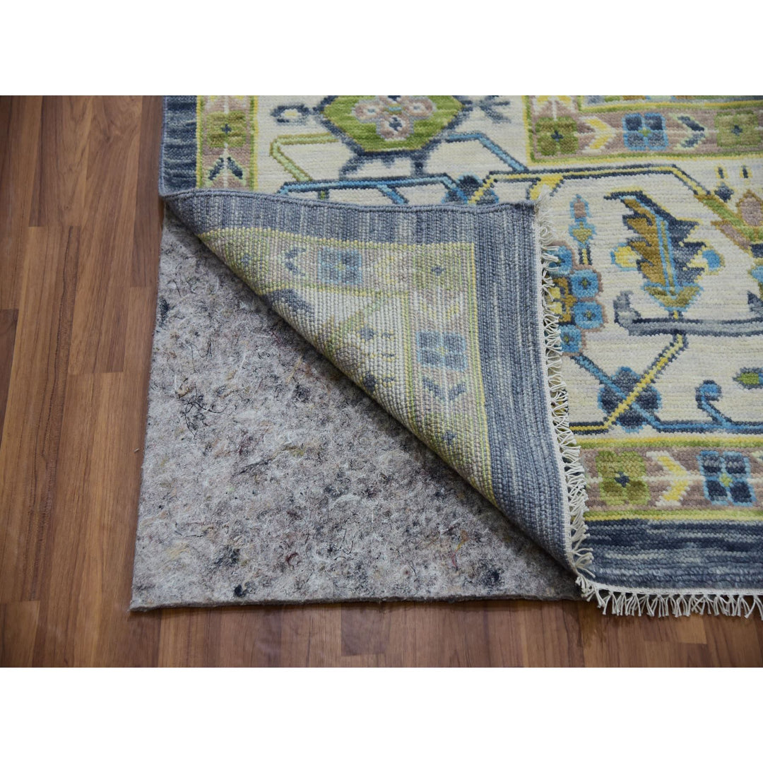 11'10" x 14'9" New Hand Knotted Grey Wool Rectangle Oriental Rug - MOA10279912