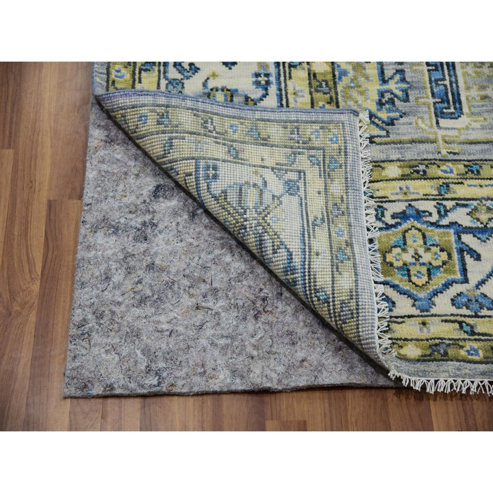 8'0" x 10'1" New Hand Knotted Grey Wool Rectangle Oriental Rug - MOA10279917