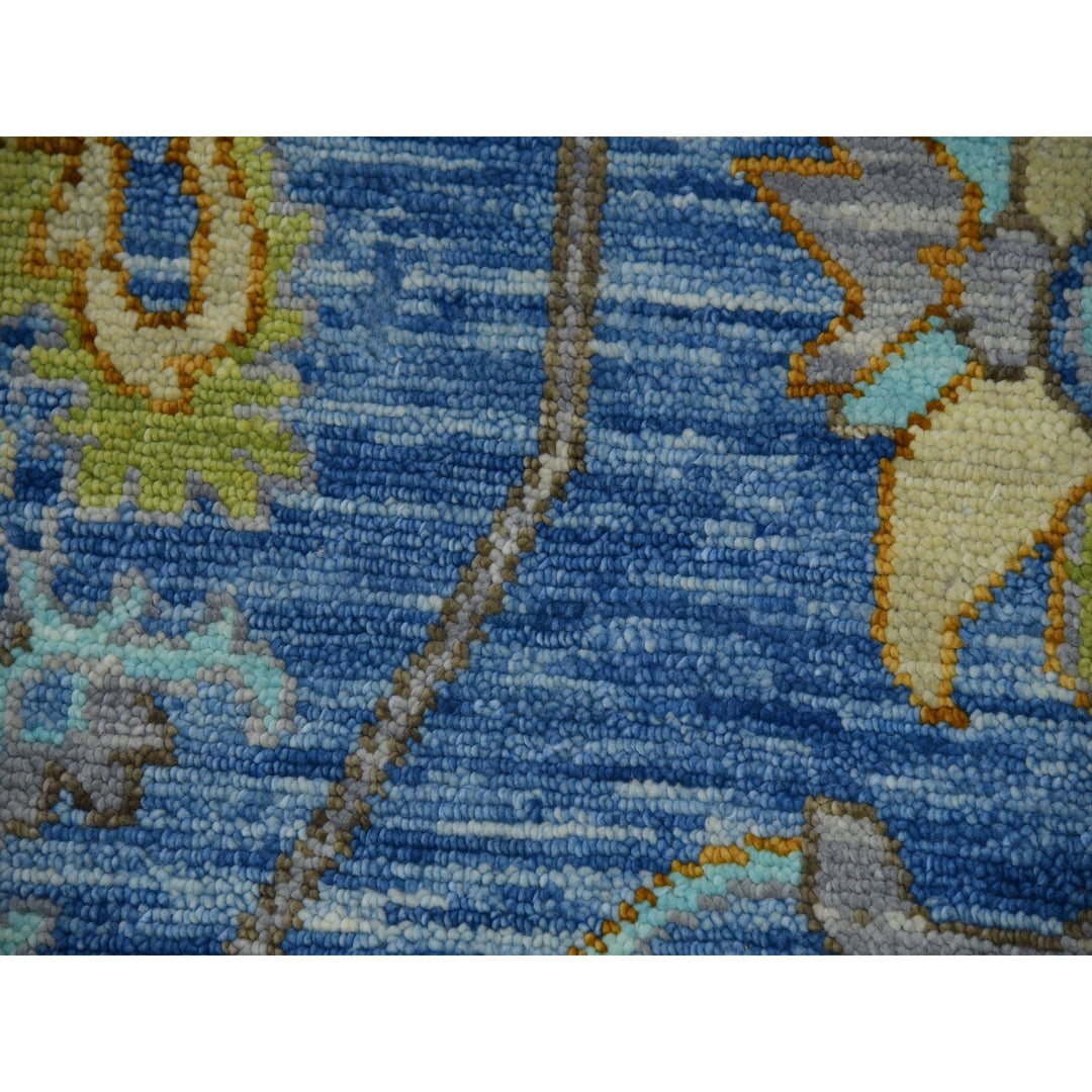 9'2" x 12'2" New Hand Knotted Blue Wool Rectangle Oriental Rug - MOA10279926