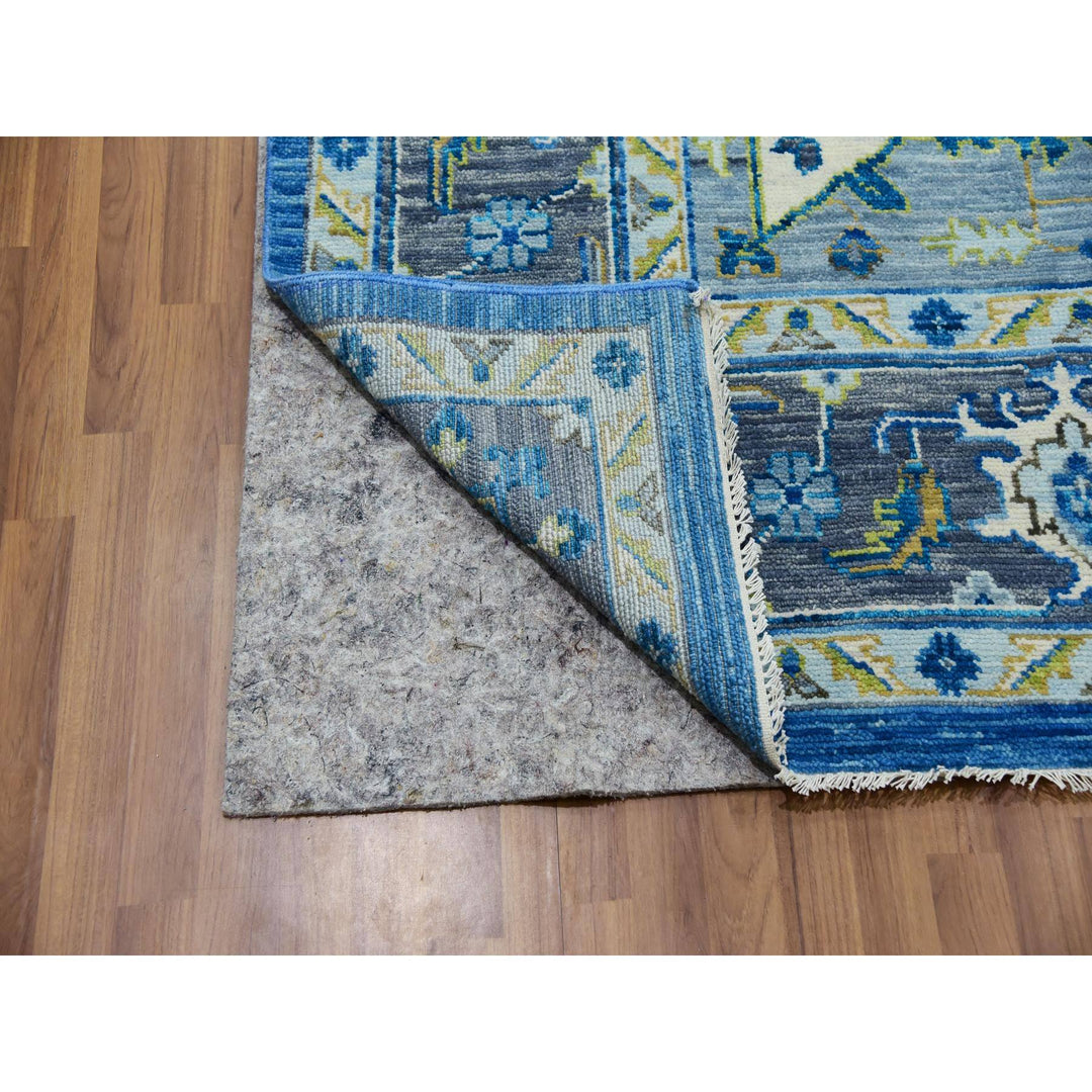 9'2" x 12'0" New Hand Knotted Blue Cotton Rectangle Oriental Rug - MOA10279928