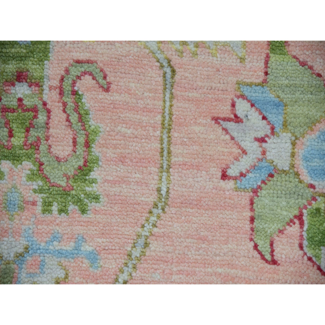 9'1" x 12'0" New Hand Knotted Pink Wool Rectangle Oriental Rug - MOA10279930