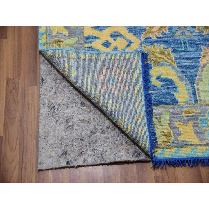 9'2" x 11'7" New Hand Knotted Blue Cotton Rectangle Oriental Rug - MOA10279931