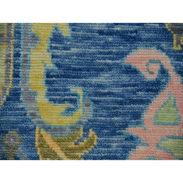 9'2" x 11'7" New Hand Knotted Blue Cotton Rectangle Oriental Rug - MOA10279931