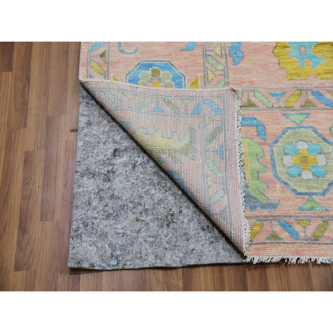 10'1" x 13'9" New Hand Knotted Pink Cotton Rectangle Oriental Rug - MOA10279941