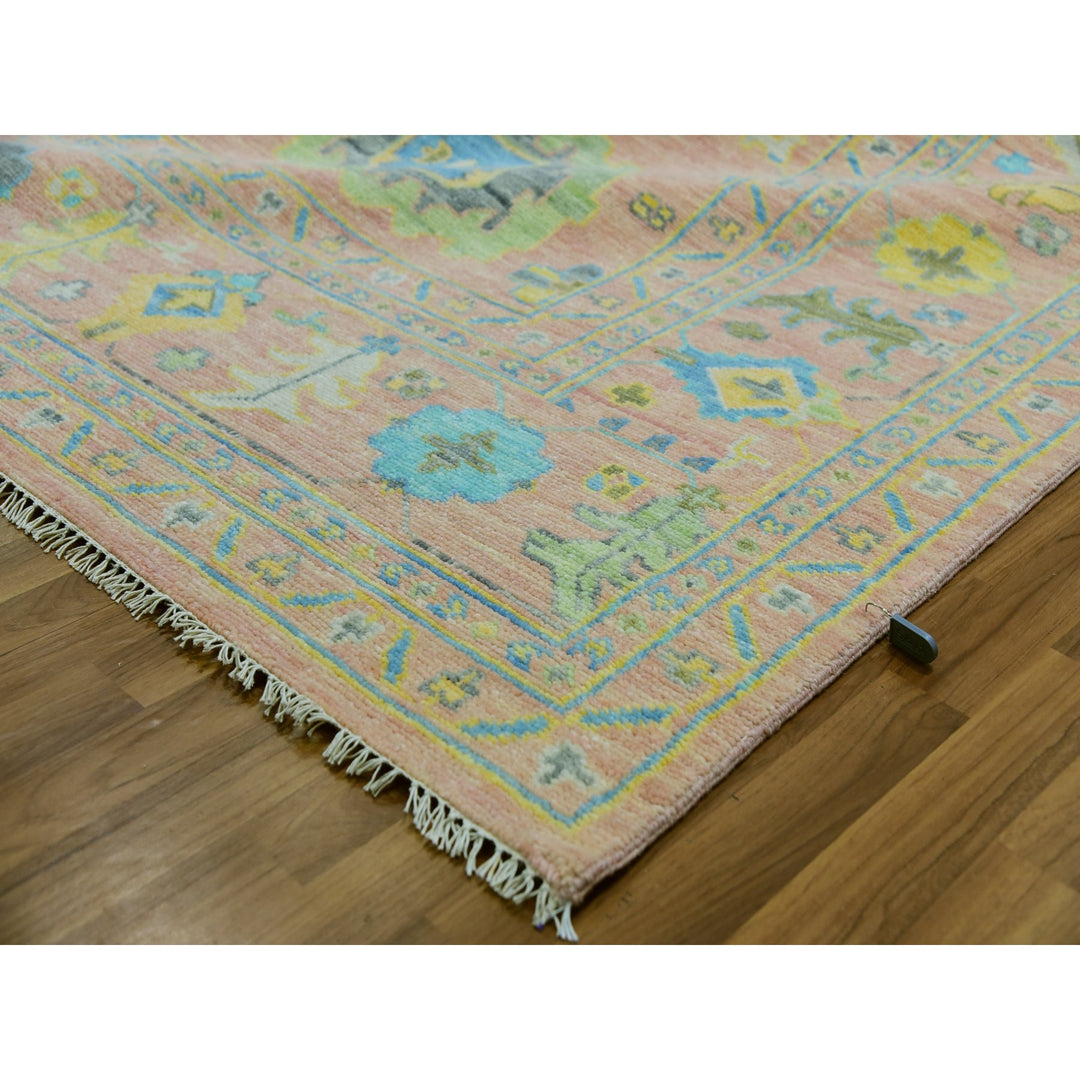 10'3" x 14'0" New Hand Knotted Pink Cotton Rectangle Oriental Rug - MOA10279946