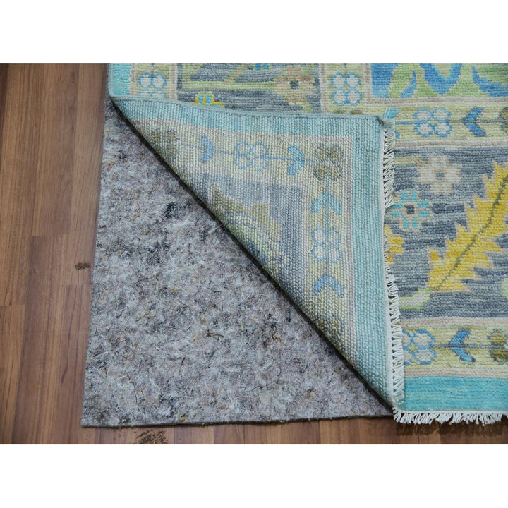 10'1" x 13'10" New Hand Knotted Blue Wool Rectangle Oriental Rug - MOA10279953