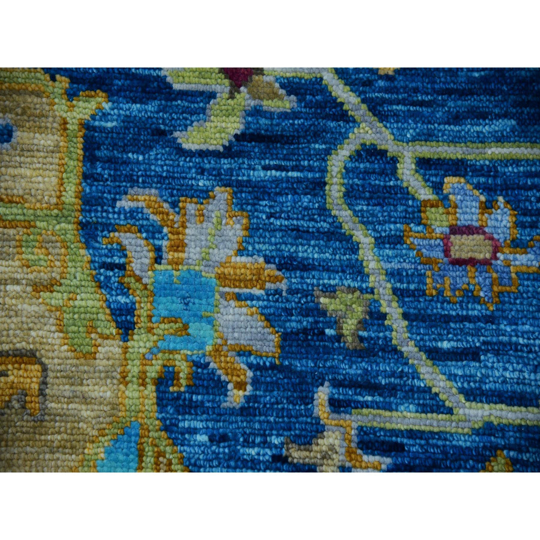 10'3" x 14'0" New Hand Knotted Blue Wool Rectangle Oriental Rug - MOA10279956