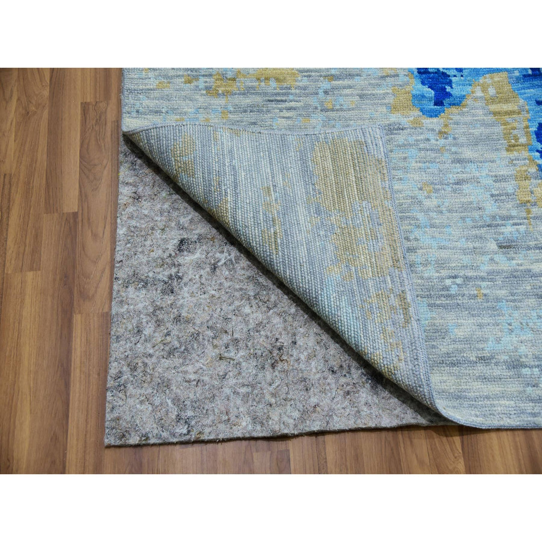 10'0" x 13'9" New Hand Knotted Grey Wool Rectangle Oriental Rug - MOA10279963