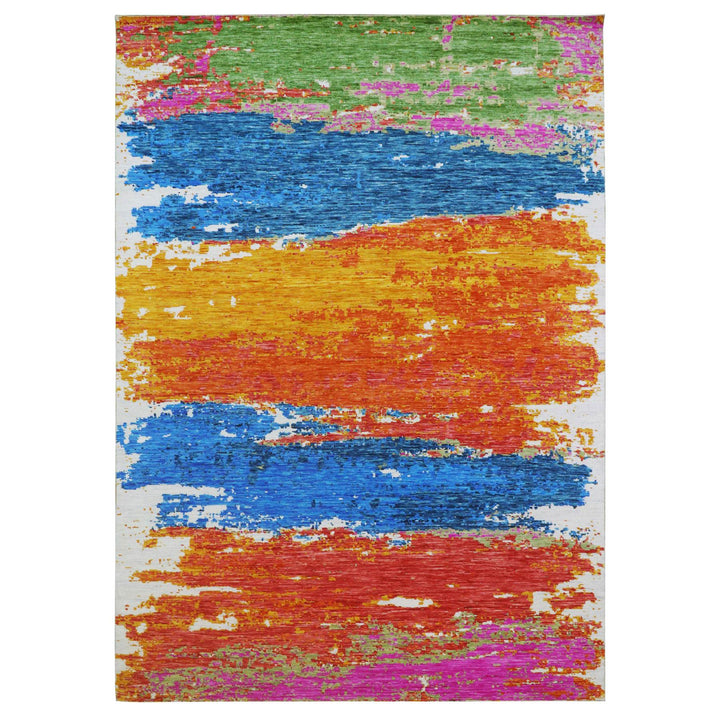 10'0" x 14'1" New Hand Knotted Multicolored Wool Rectangle Oriental Rug - MOA10279965