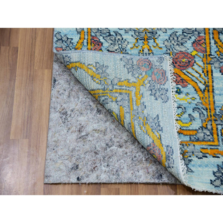 2'8" x 9'5" New Hand Knotted Blue Wool Runner Oriental Rug - MOA10279968