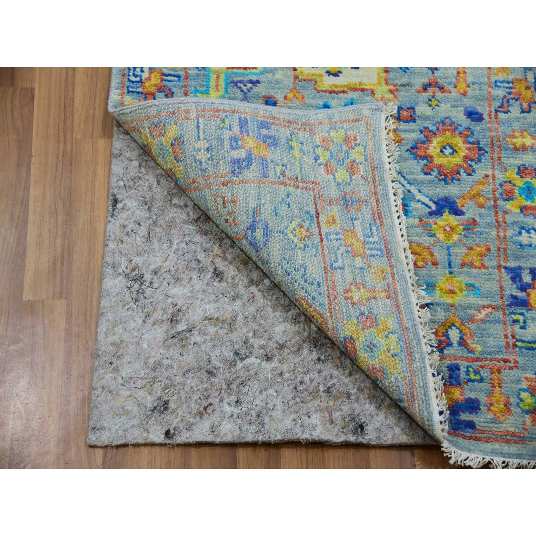 2'6" x 10'10" New Hand Knotted Blue Cotton Runner Oriental Rug - MOA10279969