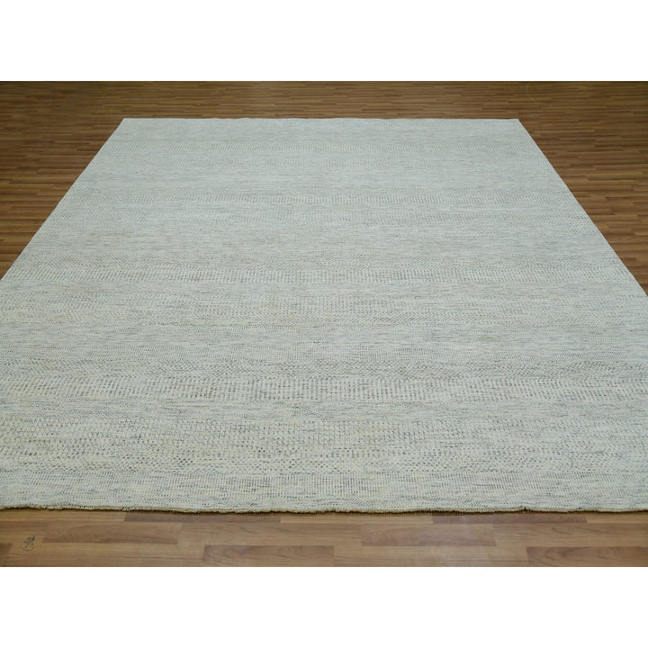 10'0" x 10'0" New Hand Knotted Ivory Wool Square Oriental Rug - MOA10279978