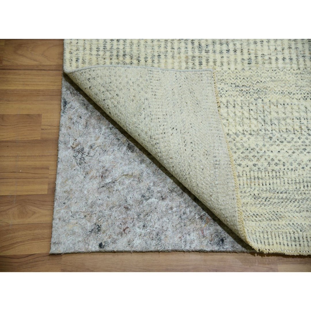 12'1" x 12'1" New Hand Knotted Ivory Wool Square Oriental Rug - MOA10279979