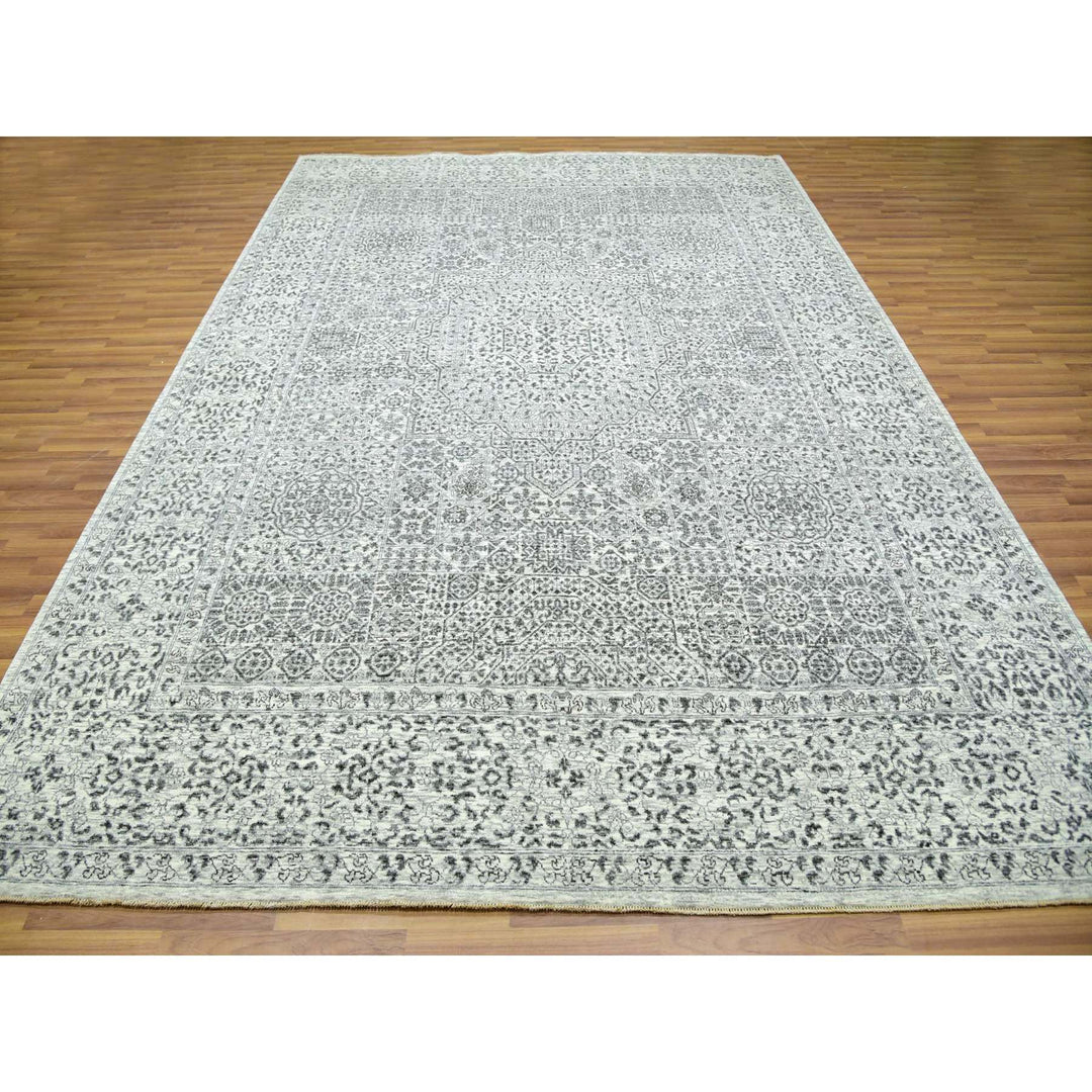 9'0" x 12'2" New Hand Knotted Ivory Cotton Rectangle Oriental Rug - MOA10279987