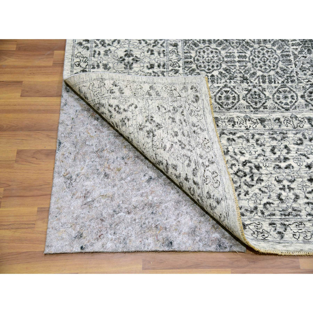 9'0" x 12'2" New Hand Knotted Ivory Cotton Rectangle Oriental Rug - MOA10279987