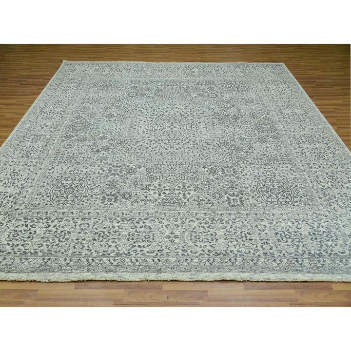 9'11" x 10'2" New Hand Knotted Ivory Cotton Square Oriental Rug - MOA10279988