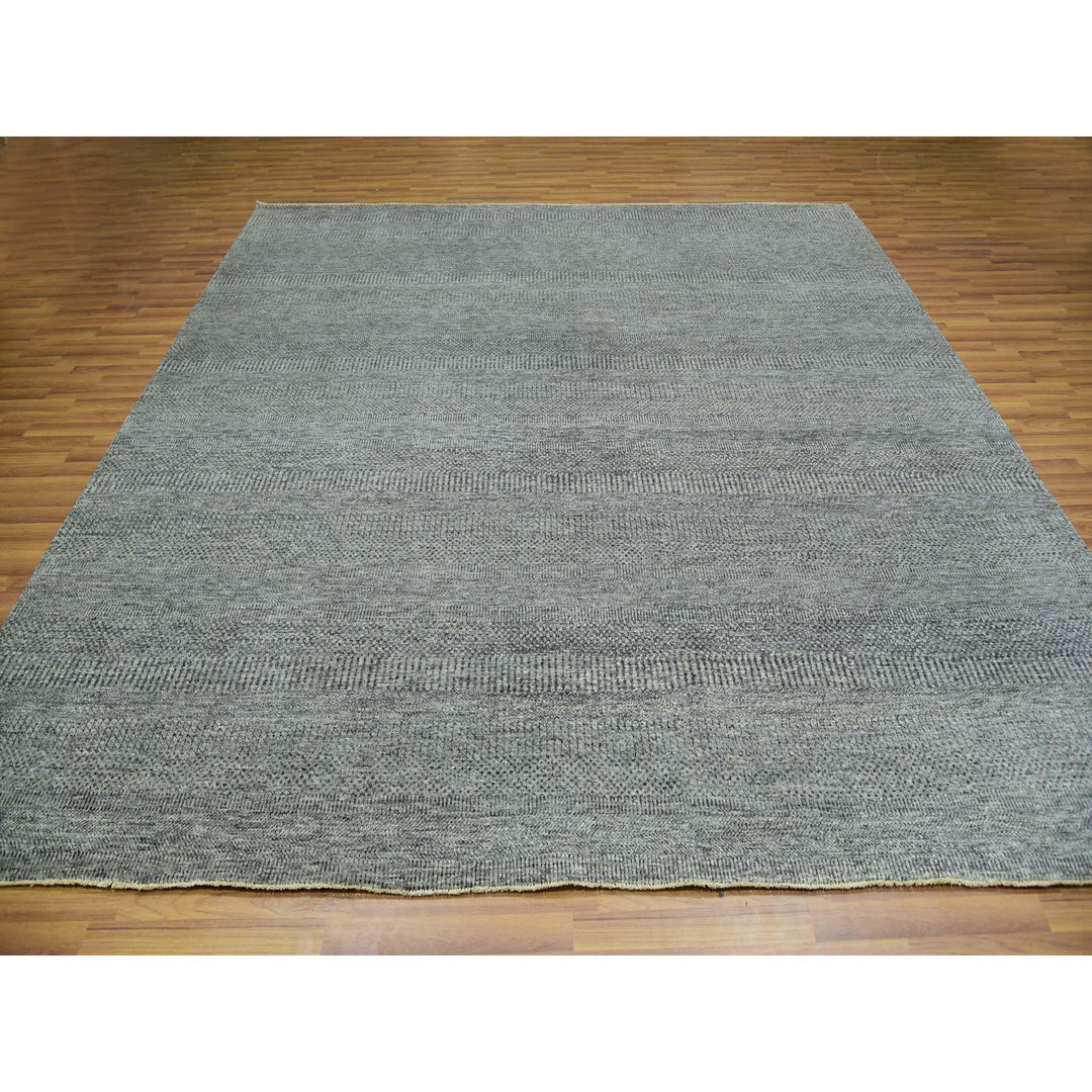 10'0" x 10'0" New Hand Knotted Grey Cotton Square Oriental Rug - MOA10279990