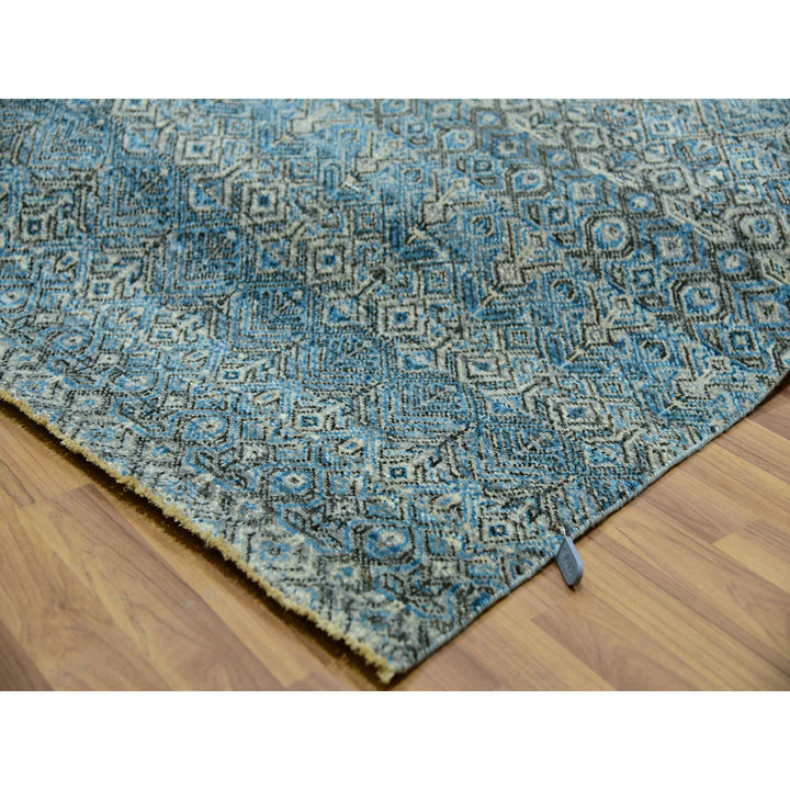 10'0" x 13'11" New Hand Knotted Blue Cotton Rectangle Oriental Rug - MOA10279991