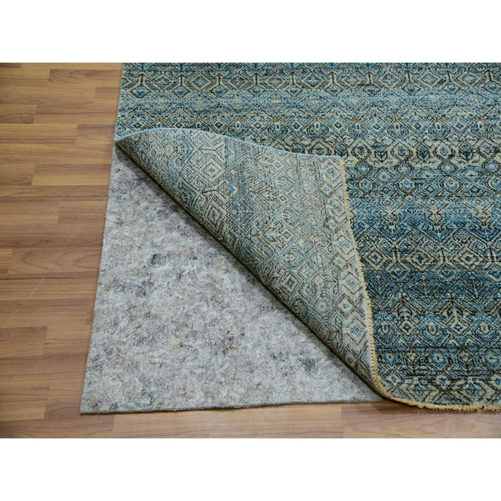 9'10" x 9'11" New Hand Knotted Blue Cotton Square Oriental Rug - MOA10279992