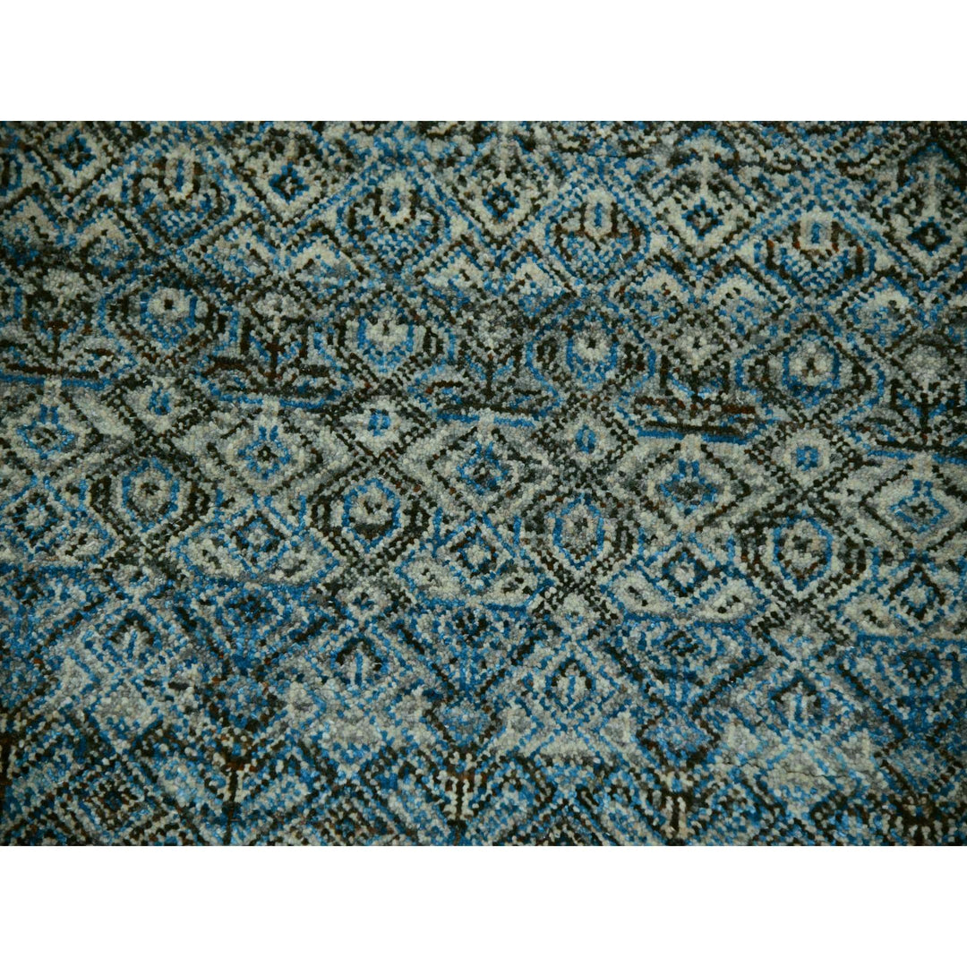 9'10" x 9'11" New Hand Knotted Blue Cotton Square Oriental Rug - MOA10279992