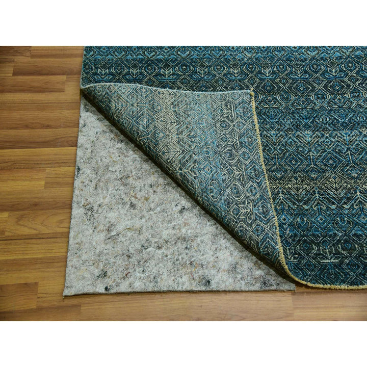 11'11" x 11'11" New Hand Knotted Blue Wool Square Oriental Rug - MOA10279995