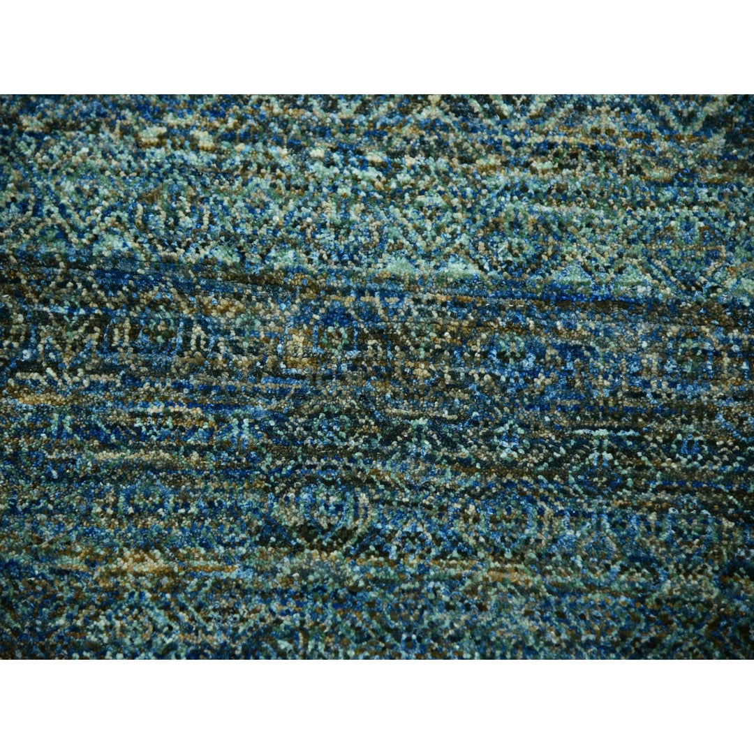 10'1" x 10'1" New Hand Knotted Green Cotton Square Oriental Rug - MOA10279998