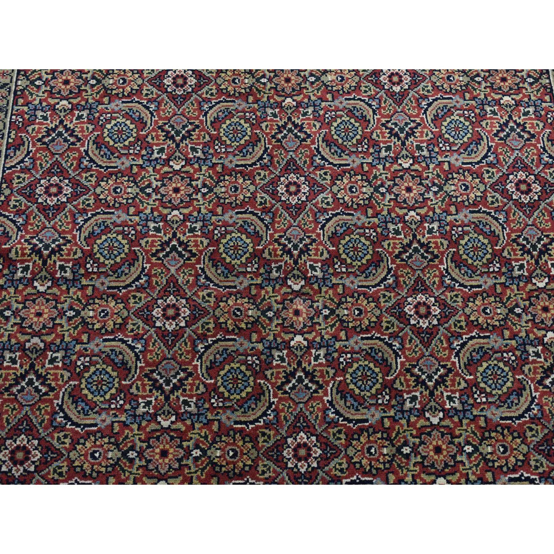 5'0" x 7'1" New Hand Knotted Red Wool Rectangle Oriental Rug - MOA10280012