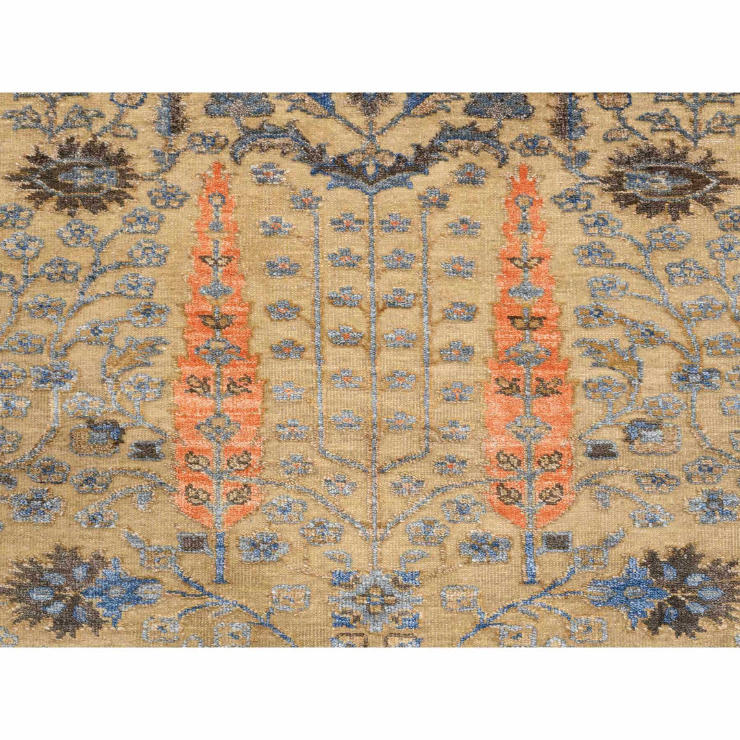 2'7" x 6'0" New Hand Knotted Brown Wool & Silk Runner Oriental Rug - MOA10280024