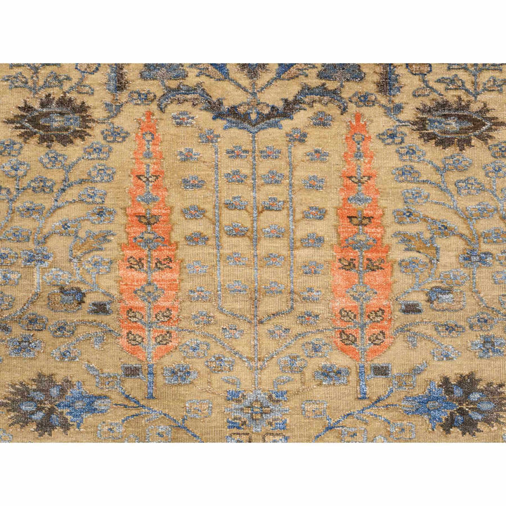 2'7" x 6'0" New Hand Knotted Brown Wool & Silk Runner Oriental Rug - MOA10280024